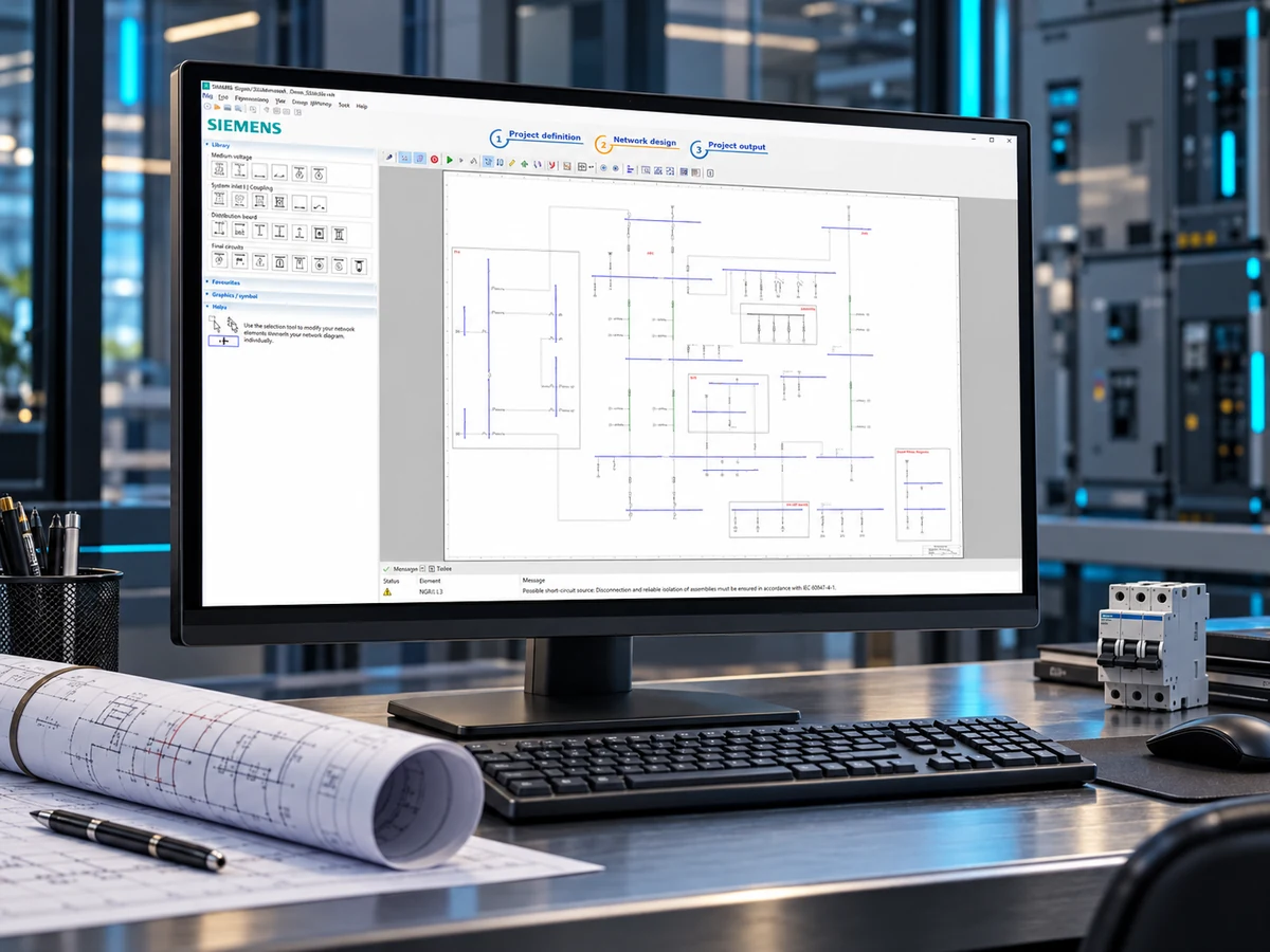Electrical network design with SIMARIS